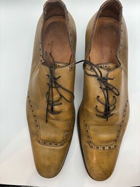 Yves Saint Laurent Men's Tan Leather Brogue Oxford Shoes